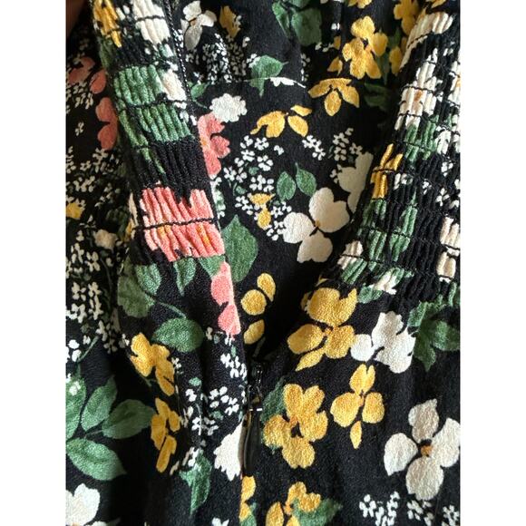 Women’s Reformation Black Floral Flowery Corbin Dress Size 4 - Picture 6 of 6